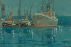 Nils Andersen, Harbour Scene, watercolour on paper