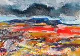 Jan Visser, Landscape with Rain Clouds, 1995, pastel, watercolour and ink on paper