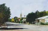 Denby Meyer, Murray's Berg (sic) Steeple, 2004, watercolour on paper laid down on board