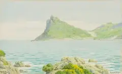 Harold Boyes, Hout Bay, 1944, watercolour on paper laid down on board