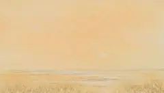 Arnfried Blatt, Desert Landscape, mixed media on paper laid down on board