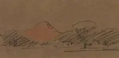 Landscape with Mountain in the Distance by Jacobus Hendrik Pierneef, charcoal on paper, offered Jul 2026