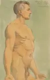 Erich Mayer, Male Nude, 1911, watercolour and pencil on paper