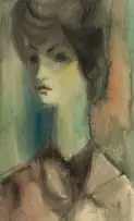 Maurice van Essche, Portrait of a Woman, 1960, watercolour on paper