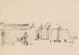 Walter Battiss, Ndebele Village, 1941, ink wash on paper
