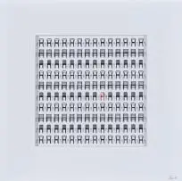Reserved Seat by Juanita, handmade paper chairs on board, sold Jul 2026