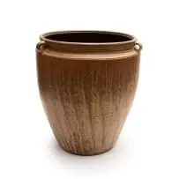 Digby Hoets, Large dry ash floor vase, stoneware dry ash glaze applied over combed slip