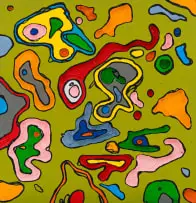 Khotso Motsoeneng, Yellow Woods (II), acrylic on carved wood panel