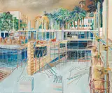 Alexander Podlashuc, Construction Site, Kloof Street, oil on canvas