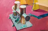 Alexander Podlashuc, Bollard, oil on canvas laid down on board