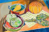 Alexander Podlashuc, Still Life with Vegetables, oil on canvas laid down on board