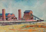 Alexander Podlashuc, Mine on the Highveld, oil on board