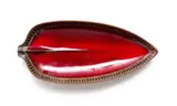 Kalahari Studio, Red leaf with Ndebele rim pattern, glazed terracotta