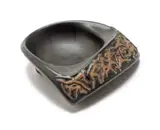 Kalahari Studio, Small dish decorated with San figures, terracotta with relief decoration and matte glaze