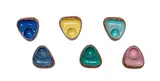 Kalahari Studio, Set of three-footed organic form egg cups, six, terracotta with overglaze decoration