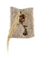 Anya Paintsil, Thirty Six Inch in Six Thirteen, 2019, punch needled acrylic, wool, yarn, cotton and Kanekalon hair on hessian stretched over backing board