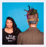 Sonya Clark, Hair Craft Project with Ingrid, 2014, pigment print on archival paper