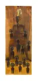 Tuli Mekondjo, Kululako elende loye, ove omuKriste paife (Shave off your Elende hairstyle, You Are a Christian Now), 2020, photo transfer, collage, acrylic, millet grain and resin on unstretched canvas