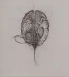 Angela Su, Split Stitch, Sewing Together My Split Mind Series, 2019, hair embroidery on textile