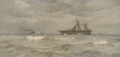 John Fraser, Shipping on Choppy Seas, 1880, oil on canvas