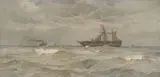 John Fraser, Shipping on Choppy Seas, 1880, oil on canvas