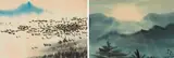 Chang Chieh, Landscape with Waterfowl; Misty Landscape, two, watercolour on paper