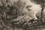Samuel Palmer, Moeries and Galatea, etching on paper