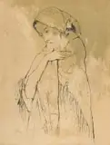 Jean Jansem, Femme au Châle (Woman in a Shawl), lithograph on paper