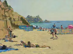Ken Howard, Porthcurno, oil on canvas laid down on board