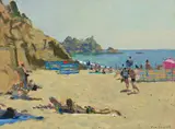 Ken Howard, Porthcurno, oil on canvas laid down on board