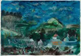 John Piper, Kingston Deverill, 1980, gouache on paper