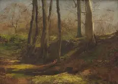 Themistokles von Eckenbrecher, Forest Path, oil on artist's board