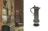 Themistokles von Eckenbrecher, Unten Atelier, Halensee, Kurfurstendamm 136 (Downstairs Studio, Halensee, Kurfurstendamm 136); Pewter Flagon, two