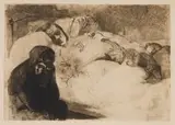 Käthe Kollwitz, Arbeitslos (Unemployment), 1909, etching on paper
