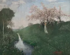Otto Modersohn, Spring, oil on canvas laid down on board