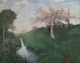Otto Modersohn, Spring, oil on canvas laid down on board