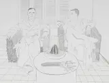 David Hockney, Christopher Isherwood and Don Bachardy (Scottish Arts Council 186), 1976, lithograph on paper