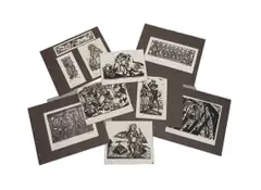 Chittaprosad Bhattacharya, Without Fairytales, portfolio, 1956, linocuts on paper laid down to portfolio backing
