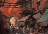 Edward Seago, Archways in the Souk, Marrakesh