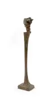Study for Standard IV (Frink Catalogue Raisonné 152) by Elisabeth Frink, 1965, bronze with a brown patina, in a Perspex box, offered Oct 2025