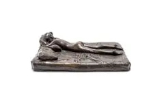James Butler, Nude on Bed, 1975, bronze with a brown patina