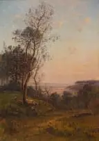 Louis Aimé Japy, Sheep on a Hillside, oil on canvas