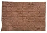 Adinkra cloth by Asante (Ashanti) Peoples Unrecorded artist, rectangular cotton cloth composed of six strips joined with colourful embroidery decorated with stamped motifs in natura, offered Feb 2025