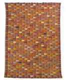 Odanudo (skilled cloth) by Ewe Peoples Unrecorded artist, rectangular cotton prestige robe composed of narrow handwoven strips handsewn selvedge to selvedge with motifs such as b, offered Feb 2025