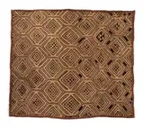Plush fabric/ Kasaai velvet by Shoowa Peoples Unrecorded artist, raffia, sold Feb 2025