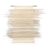 Leila Walter, Al Dente, 2024, handwoven cotton, silk, Ilala palm, bamboo and brass tapestry