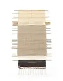 Leila Walter, Imisi, 2024, handwoven cotton, linen, Imisi, Merino wool and brass tapestry