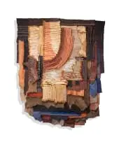 Susqya Eline Williams, Unititled (Abstract), mixed media with grass and hide