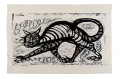 Cecil Skotnes, The One-Eyed Cat, mohair tapestry