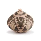 Reuben Ndwandwe, Zulu basket with lid, early 21st century, woven ilala palm